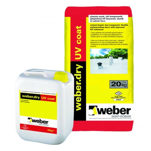 weber.dry UV coat uv dayanımlı çift komponentli su yalıtımı